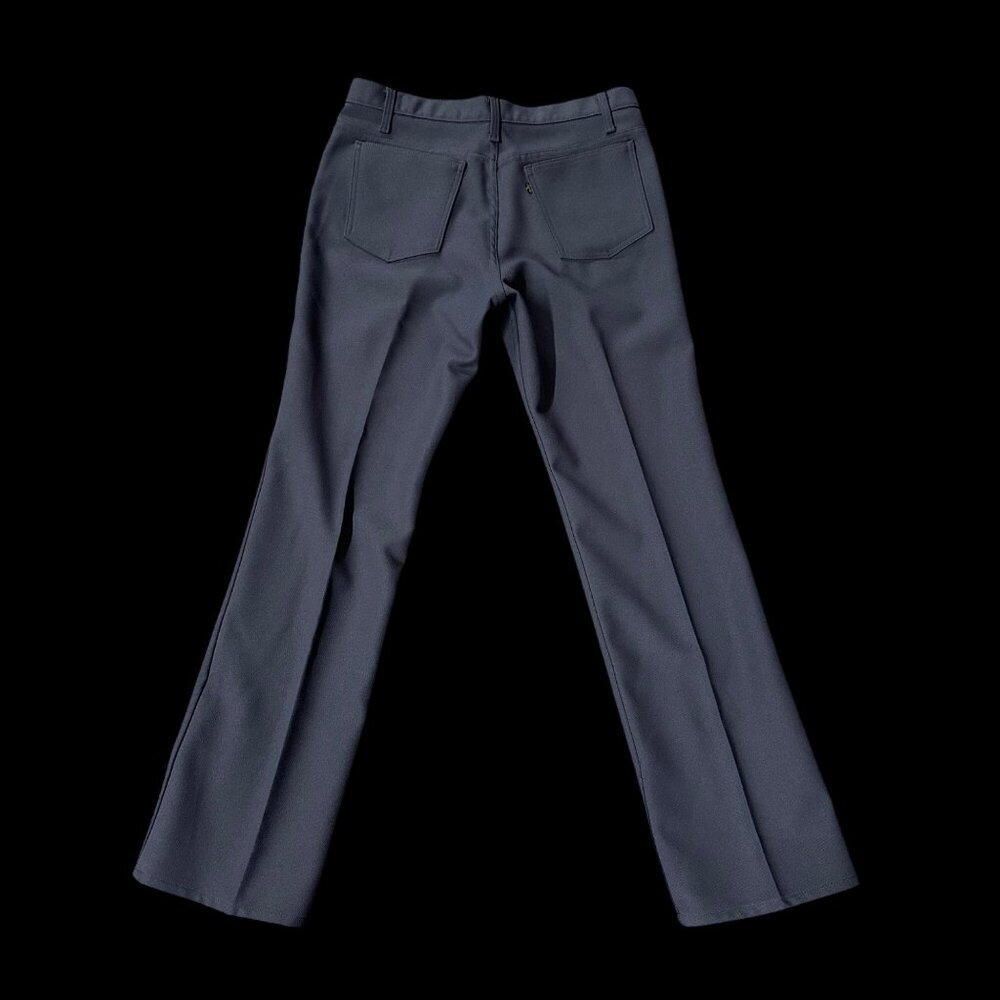 Vintage Levis Mens Polyester Pants Gray Retro Western 1960s Hemmed 36 x 32 READ - Picture 3 of 10